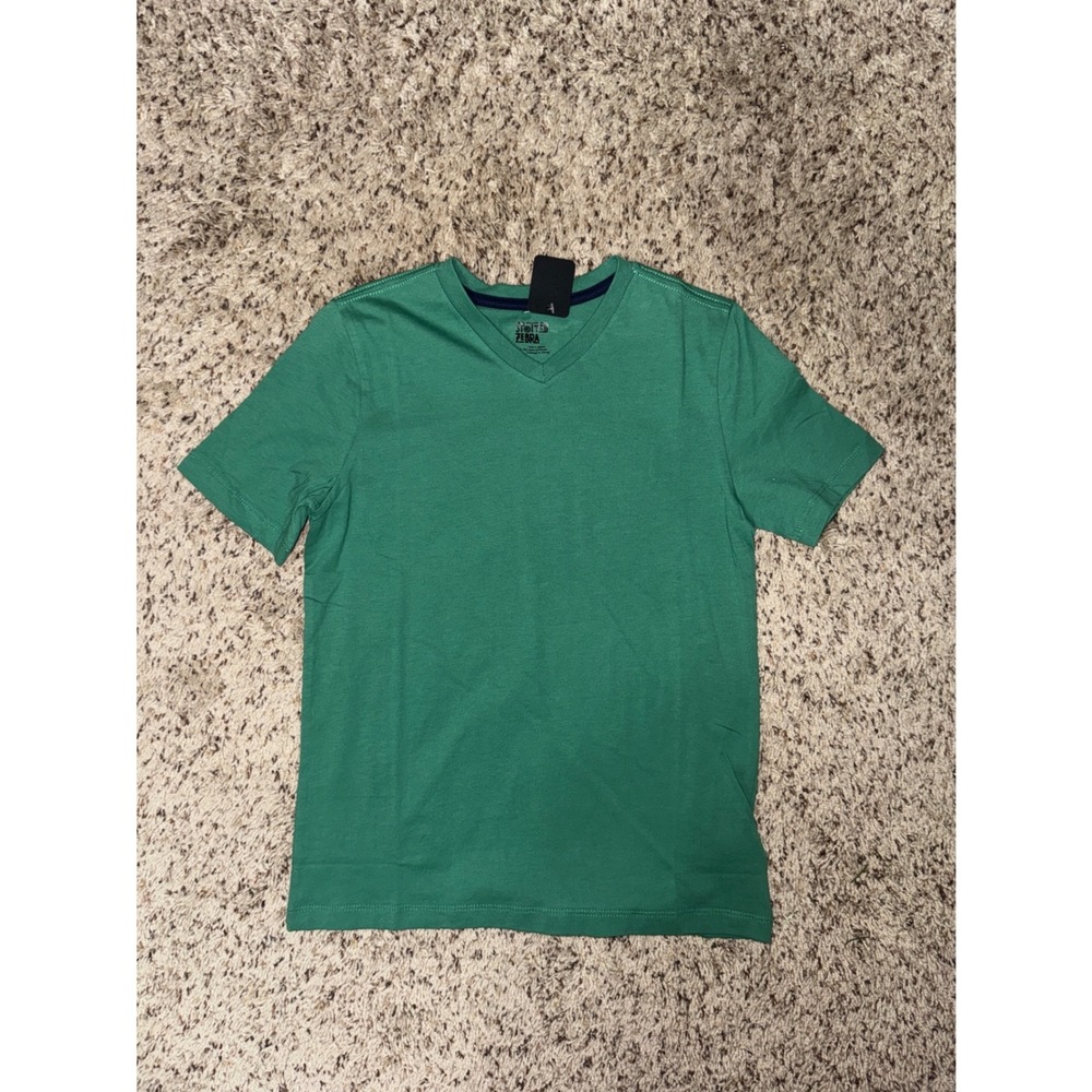 Spotted Zebra Kids Green V Neck T Shirt Size M‎